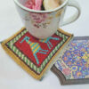 Handgeweven Iraanse Kilim Onderzitter – Hop-vogelontwerp, Vierkante Wol