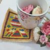 Iraanse Kilim Onderzitter – Duivenpatroon, Handgeweven Wollen Vierkant voor Tafeldecoratie