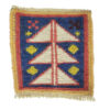 Iraanse Kilim Onderzitter – Dennenontwerp, Handgeweven Wollen Vierkant Botanisch