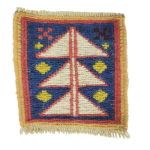 Handgeweven Perzisch Kilim Onderzetter met Dennenboom Ontwerp
