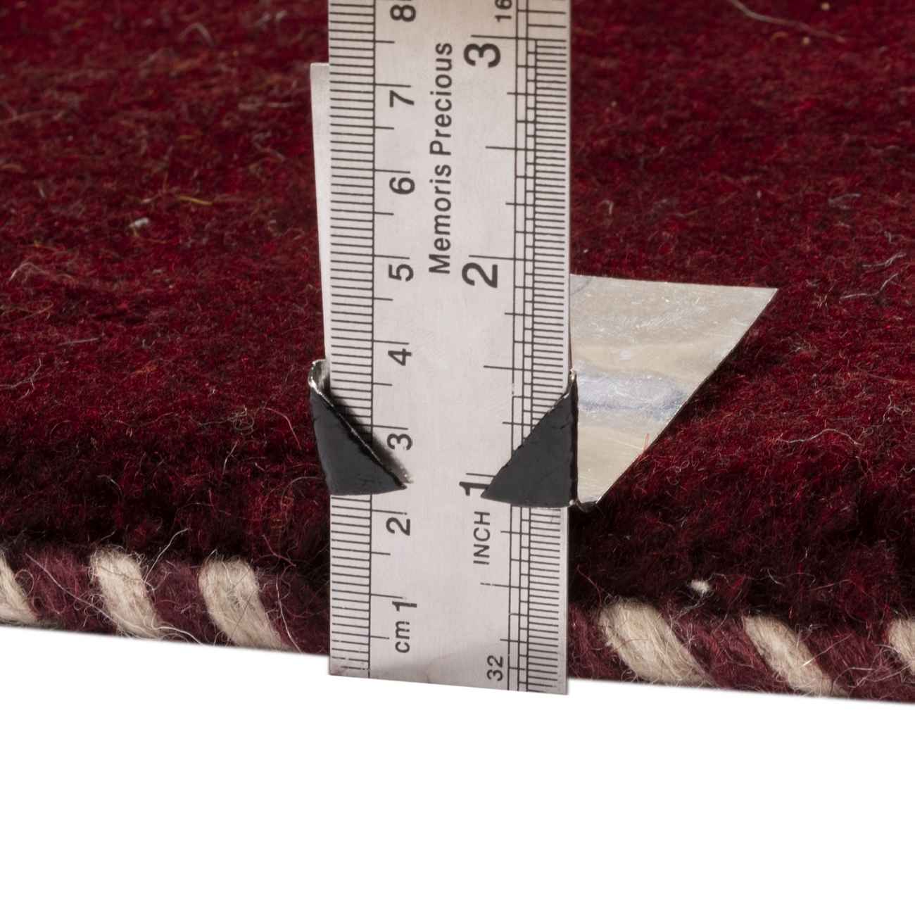 Authentiek handgeknoopt Perzisch Kheshti Gabbeh tapijt – Geometrisch, Kastanjebruin, Wol