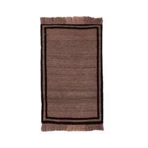 Handgeknoopt Perzisch minimalistisch Gabbeh tapijt – Met rand, Bruin, Wol