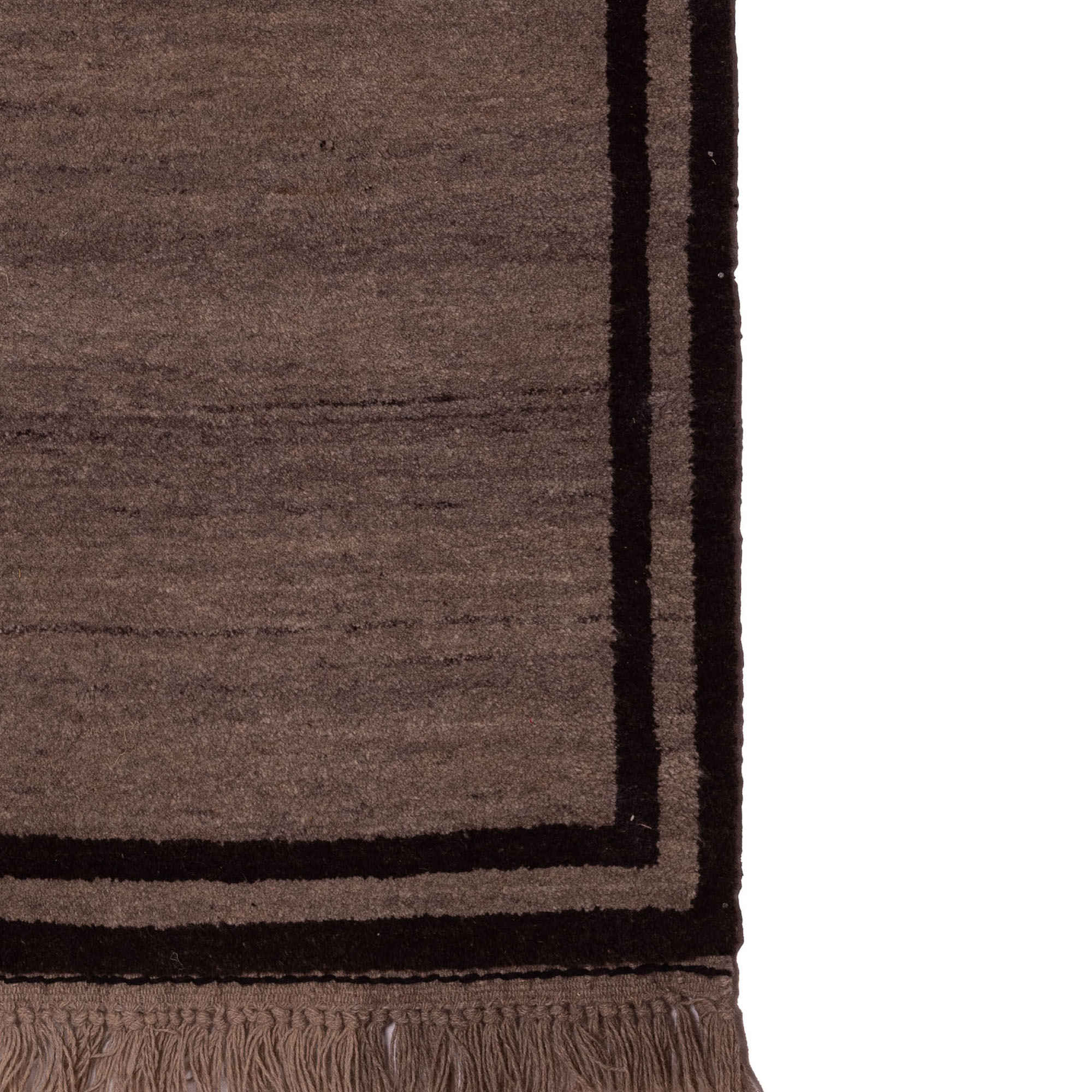 Handgeknoopt Perzisch minimalistisch Gabbeh tapijt – Met rand, Bruin, Wol