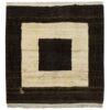 Echt handgeknoopt Perzisch minimalistisch Gabbeh tapijt - Met rand, Crème & Bruin, Wol