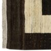 Echt handgeknoopt Perzisch minimalistisch Gabbeh tapijt - Met rand, Crème & Bruin, Wol