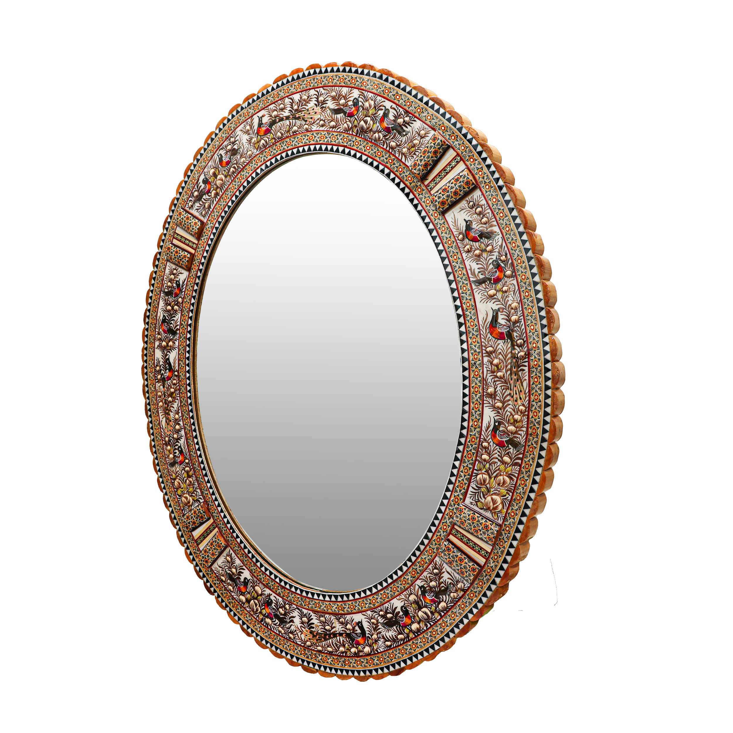Perzisch Houten Spiegelframe – Khatamkari Reliëfontwerp