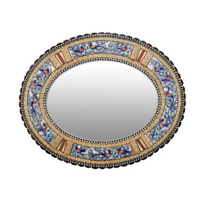 Perzisch Houten Spiegelframe – Khatamkari Ellips Model