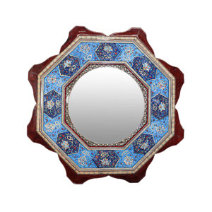 Perzisch Houten Spiegelframe – Khatamkari Achthoekig Model