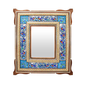 Perzisch Houten Spiegelframe – Khatamkari Pauw & Bloemen