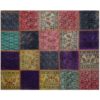 Vintage Patchwork Tapijt Geruit – Multicolor