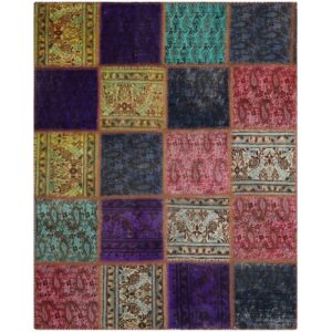 Vintage Patchwork Tapijt Geruit – Multicolor