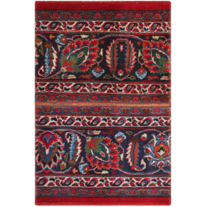 Vintage Perzisch Handgeknoopt Patchwork Tapijt Paisley Rood