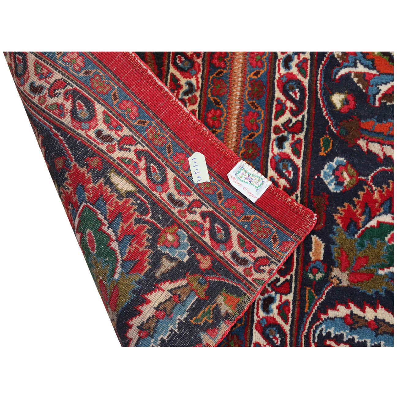 Vintage Perzisch Handgeknoopt Patchwork Tapijt Paisley Rood