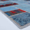Perzisch Handgeknoopt Patchwork Tapijt – Geometrisch Blauw
