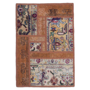 Vintage Patchwork Tapijt Geometrisch Bruin – Mix