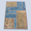Perzisch Handgeknoopt Patchwork Tapijt – Lichtblauw