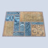 Perzisch Handgeknoopt Patchwork Tapijt – Lichtblauw