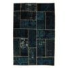 Perzisch Handgeknoopt Patchwork Tapijt Marineblauw