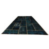 Perzisch Handgeknoopt Patchwork Tapijt Marineblauw