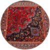 Vintage Patchwork Tapijt Rond – Bloemmotief Rood
