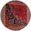 Vintage Patchwork Tapijt Rond – Bloemmotief Rood