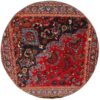 Vintage Patchwork Tapijt Rond – Bloemmotief Rood