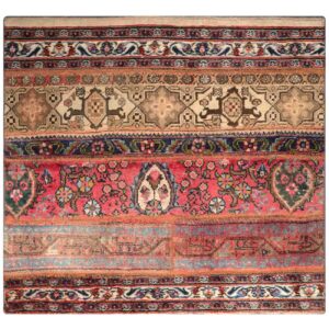 Vintage Patchwork Tapijt Gestreept – Crème Katoen