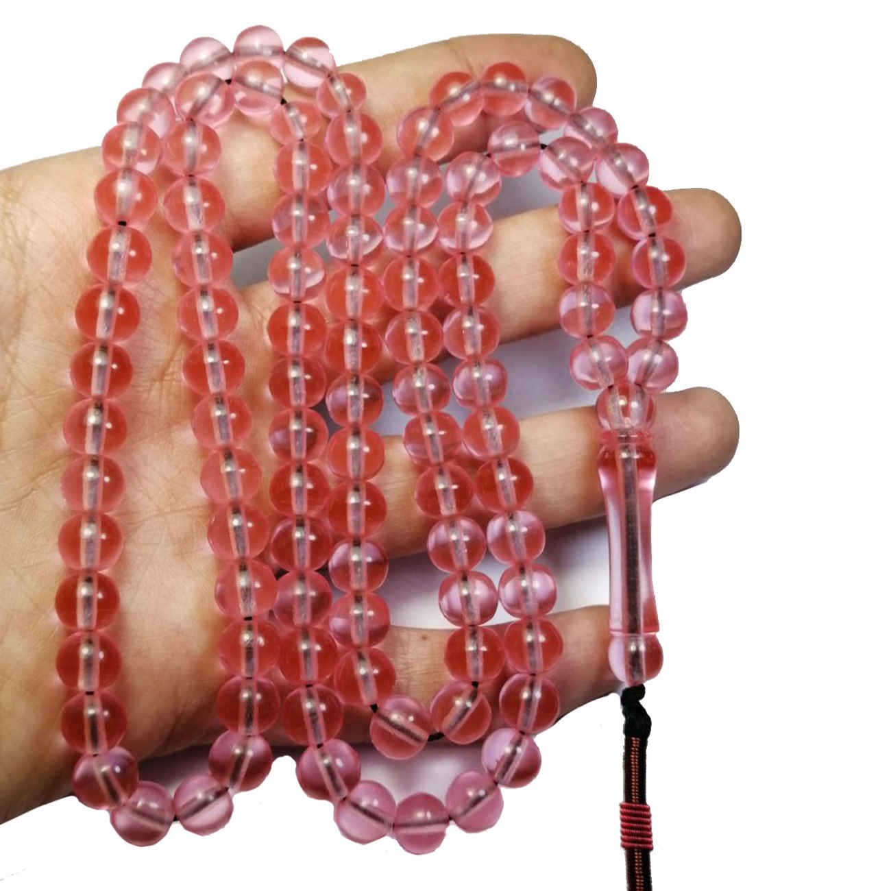 Islamitische Sandalus Hars Rozenkrans met 101 Gebedskralen – Roze Tasbih