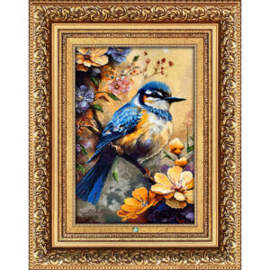 Handgeknoopt Perzisch Picturaal Tapijt uit Tabriz ‘Vogel en Bloemen’