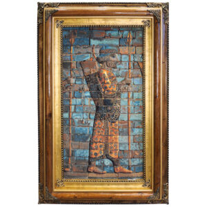 Handgeknoopt Perzisch beeldtapijt uit Tabriz ‘Persepolis-soldaat’