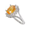 Gele Citrien Zilveren Ring – Model Samin Oranje/Geel
