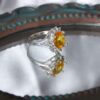 Gele Citrien Zilveren Ring – Model Samin Oranje/Geel