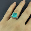 Blauwe Citrien Zilveren Ring voor Vrouwen