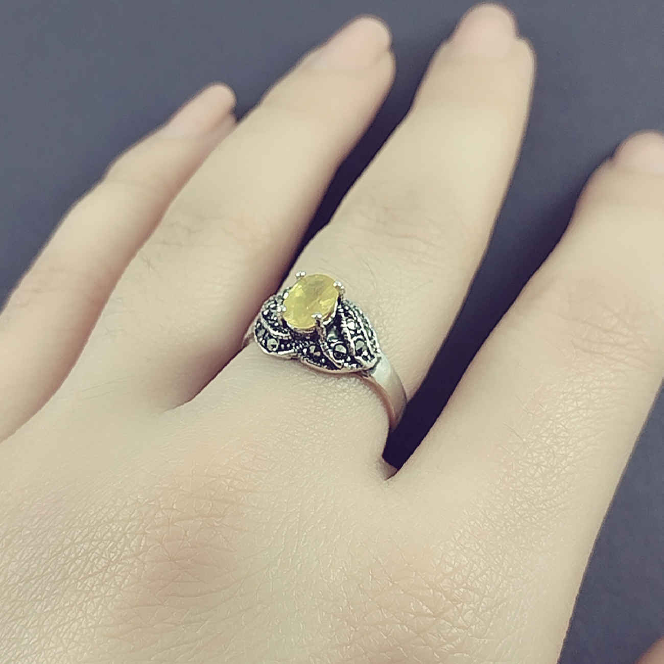 Gele Citrien Zilveren Ring – Ambachtsman Editie