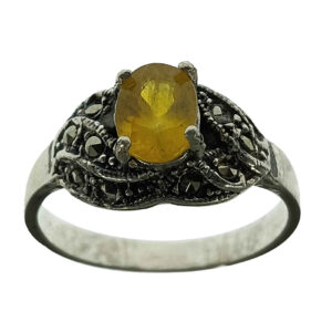 Gele Citrien Zilveren Ring – Ambachtsman Editie