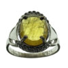 Gele Citrien Zilveren Ring – Model Farideh