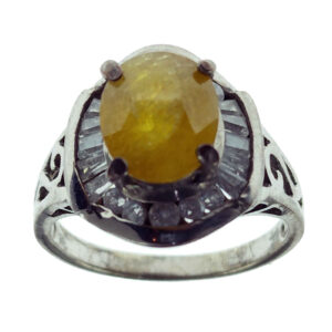 Gele Citrien Zilveren Ring – Model Pareevash