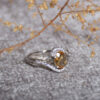 Gele Citrien Zilveren Ring – Oranje Gloed