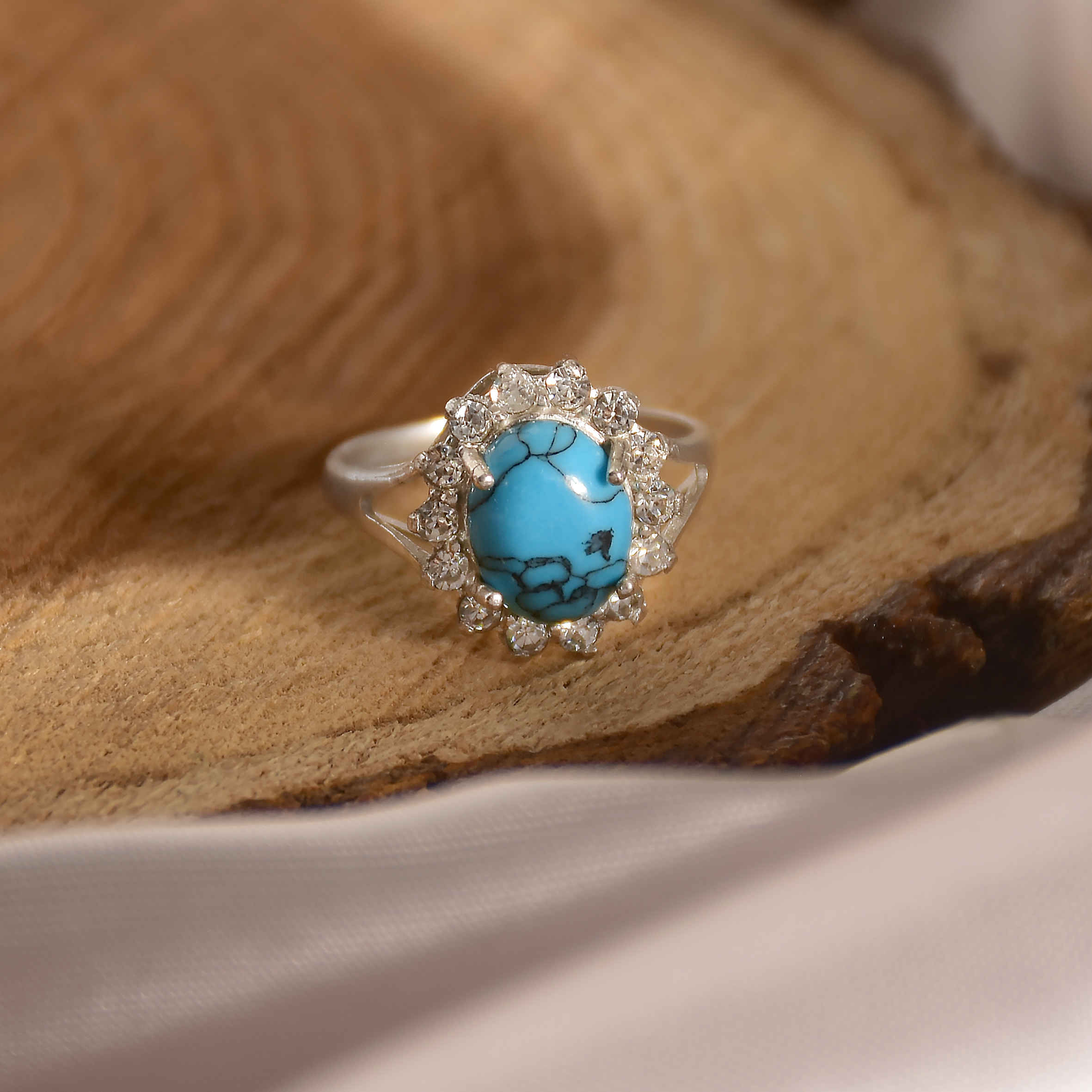 Ambachtelijke Turkoois Zilveren Ring voor Dames