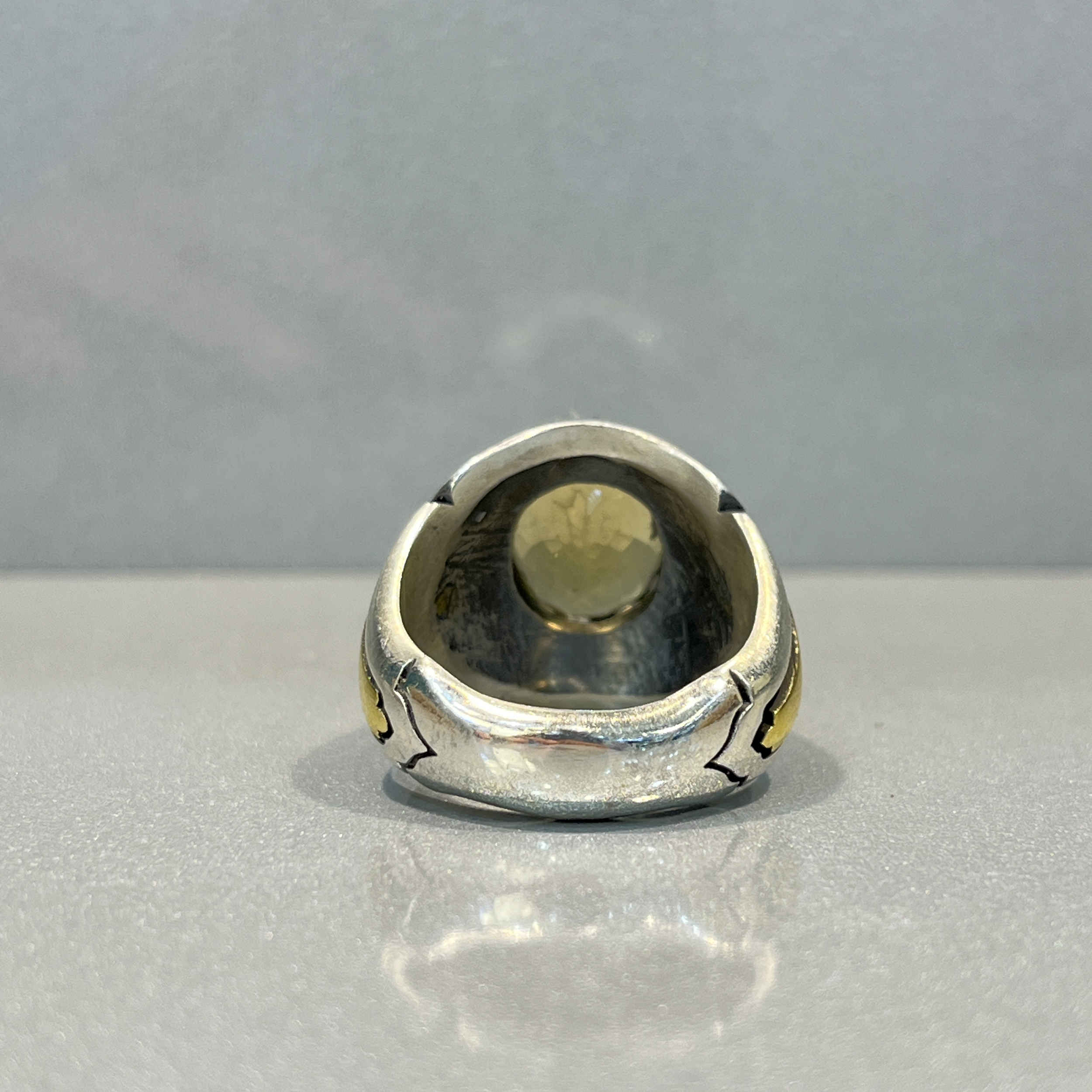 Perzische zilveren ring met gele citrien voor heren – Tirdad