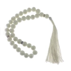 Islamitische Agaat Rozenkrans – 33 Gebedskralen Tasbih Wit