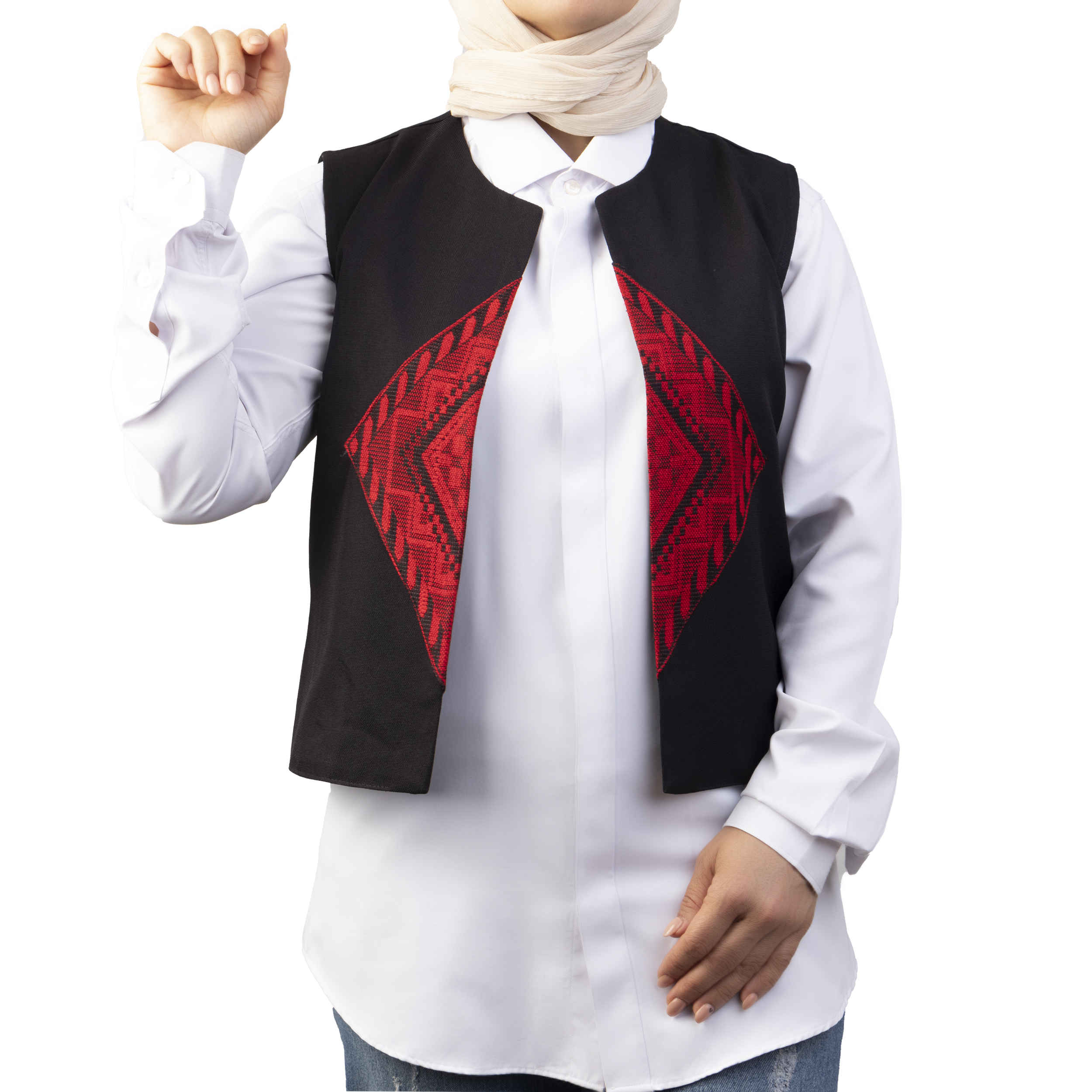 Geborduurd Vest voor Vrouwen Balochi Zwart