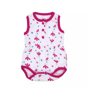 Roze Baby Rompertje met Bloemenprint – Mouwloos