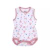 Roze Baby Rompertje met Bloemenprint – Mouwloos