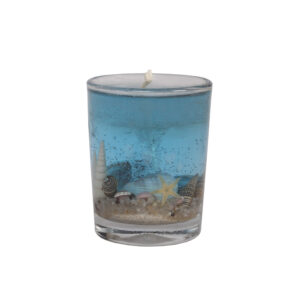 Ocean Geurkaars in Blauwe Pot – Handgemaakt