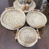 Set van 3 Handgeweven Mandjes met Bamboe Handvat