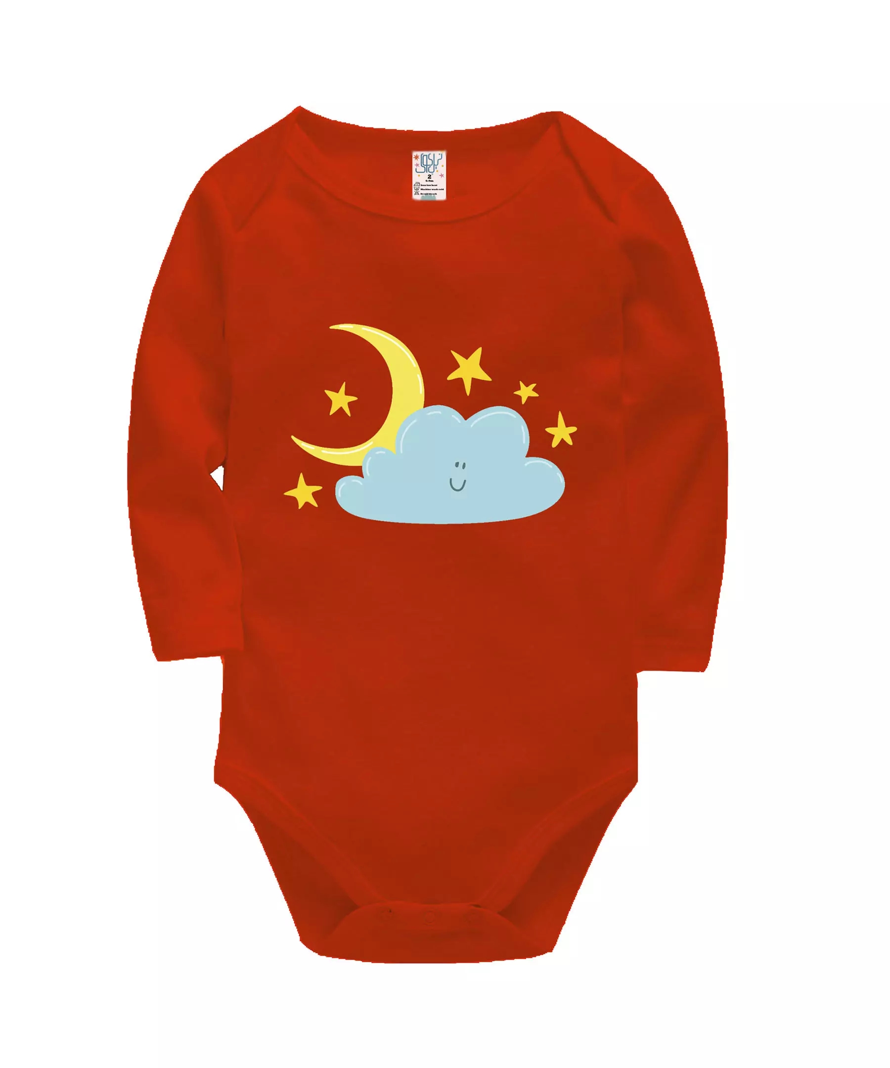 Set van 5 Babyrompers – Maansikkel Ontwerp Lange Mouwen