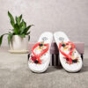 Witte Strandslippers voor Dames – Bloemenpatroon