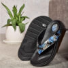 Teenslippers voor Mannen – Zwart Hawaï Patroon