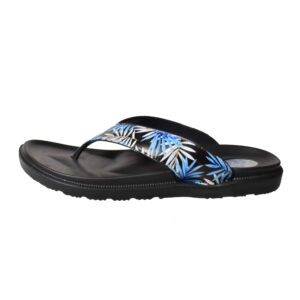 Teenslippers voor Mannen – Zwart Hawaï Patroon